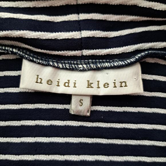 HEIDI KLEIN Striped Halter Maxi Dress Small Resort Blue & White Backless V-neck - Picture 9 of 13